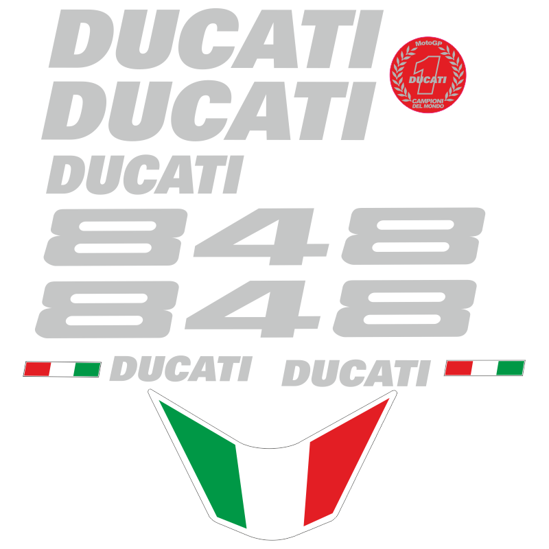 Kit de pegatinas para Ducati  848 2010 - roja ducati decals set