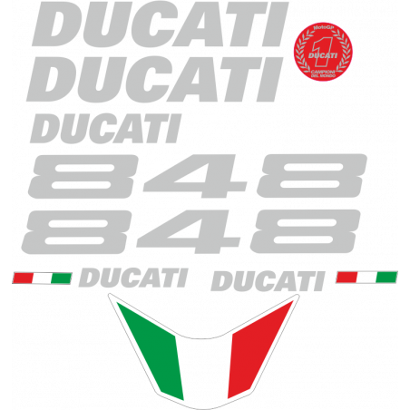 Kit de pegatinas para Ducati  848 2010 - roja ducati decals set