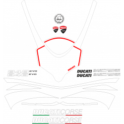 Kit de pegatinas para Ducati  848 Evo Corse 2010 - roja ducati corse decals set