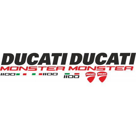 Kit de pegatinas para Ducati  Monster 1100 - roja ducati corse decals set