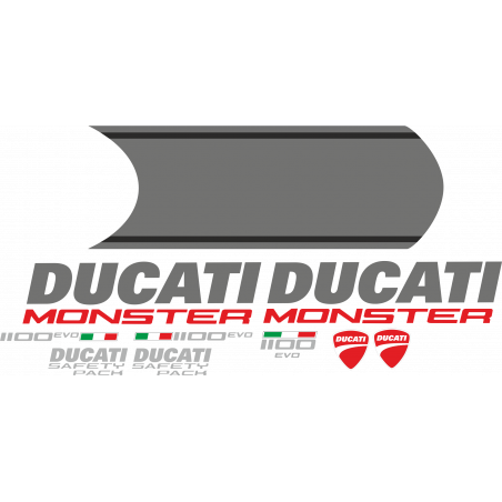 Kit de pegatinas para Ducati  Monster 1100 - roja ducati corse decals set
