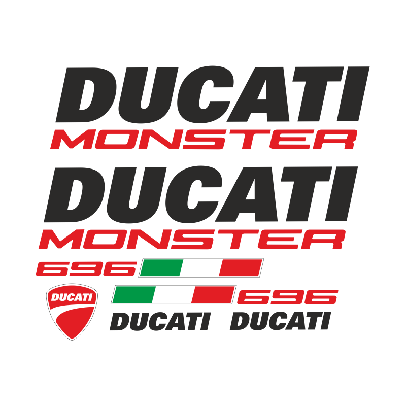 Kit de pegatinas para Ducati  Monster 696 - roja ducati corse decals set
