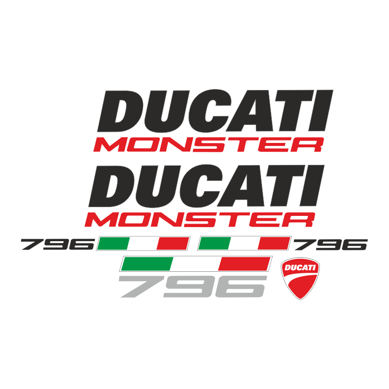 Kit de pegatinas para Ducati  Monster 796 - roja ducati corse decals set