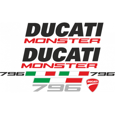 Kit de pegatinas para Ducati  Monster 796 - roja ducati corse decals set