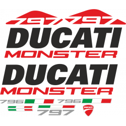 Kit de pegatinas para Ducati  Monster 797 - roja ducati corse decals set