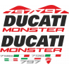 Kit de pegatinas para Ducati  Monster 797 - roja ducati corse decals set