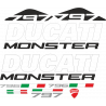 Kit de pegatinas para Ducati  Monster 797 - roja ducati corse decals set