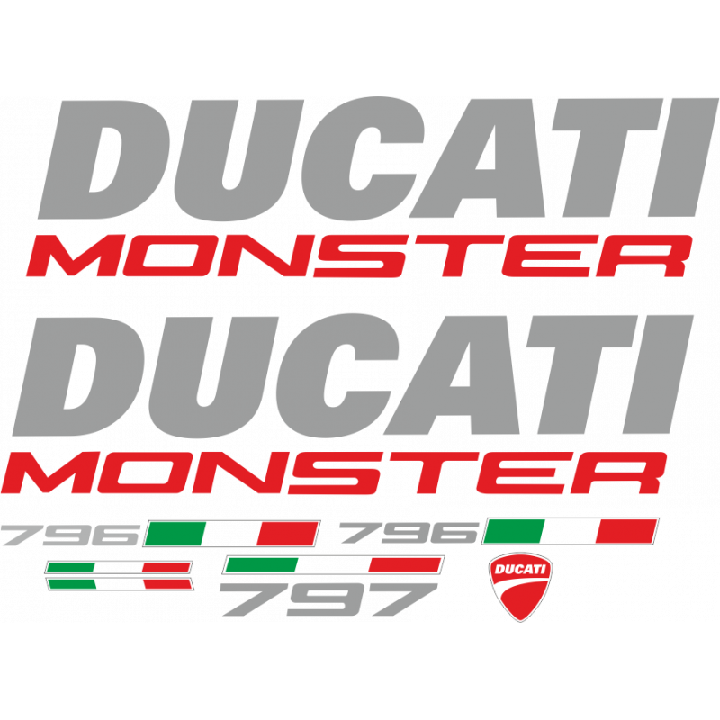 Kit de pegatinas para Ducati  Monster 797 - moto negra ducati corse decals set