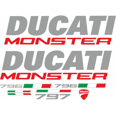 Kit de pegatinas para Ducati  Monster 797 - moto negra ducati corse decals set