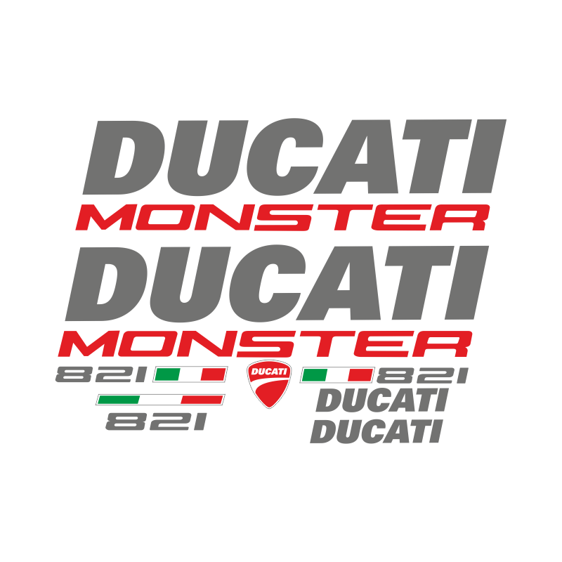 Kit de pegatinas para Ducati  Monster 821 - moto negra ducati corse decals set