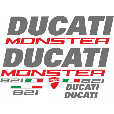 Kit de pegatinas para Ducati  Monster 821 - moto negra ducati corse decals set
