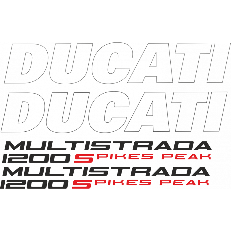 Kit de pegatinas para Ducati  Multistrada 1200 Pikespeak - moto ducati corse decals set