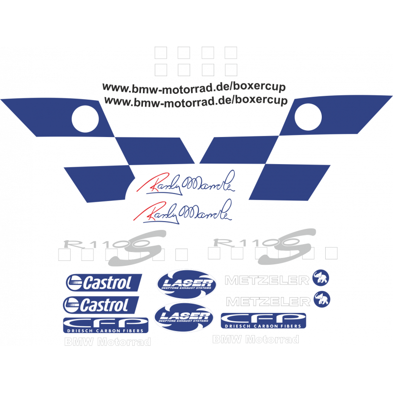 Kit de pegatinas universales para BMW R1100S randy mamola , boxercup decals