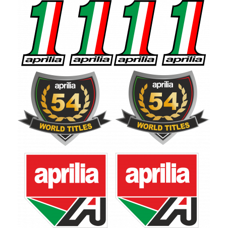 Kit de pegatinas universales Aprilia 54 world champion - aprilia italia