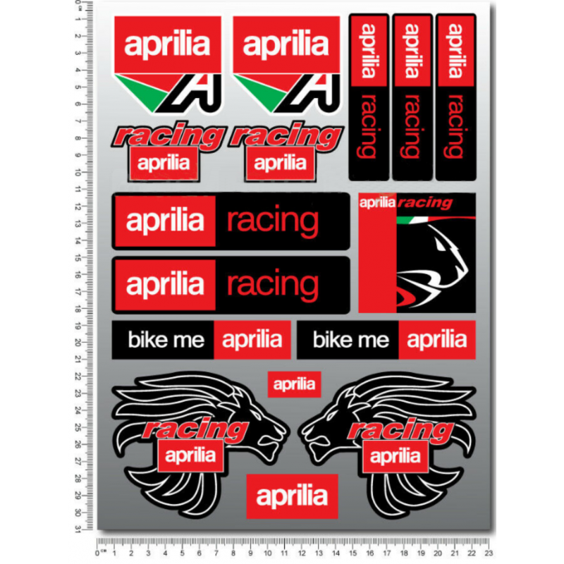Kit de pegatinas universales Aprilia Racing leon - aprilia italia