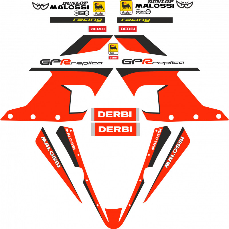 Kit de pegatinas para Derbi GPR 50 replica malossi