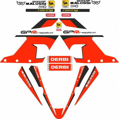 Kit de pegatinas para Derbi GPR 50 replica malossi