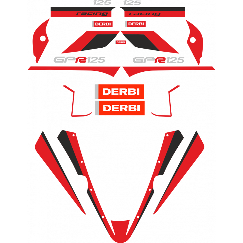 Kit de pegatinas para Derbi GPR 125 2005-2006 moto negra