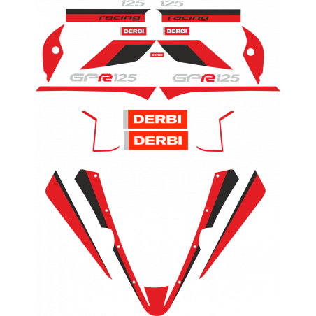 Kit de pegatinas para Derbi GPR 125 2005-2006 moto negra