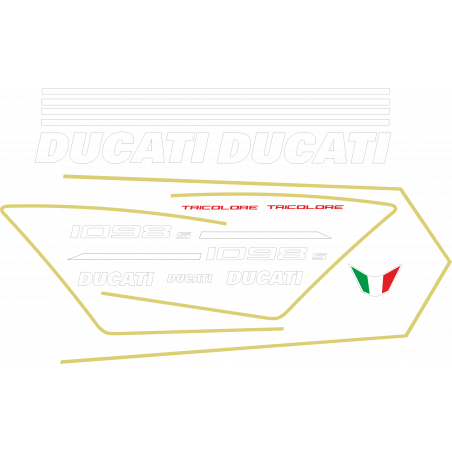 Kit de pegatinas para Ducati 1098s 2007-2010 Tricolore - ducati decals set