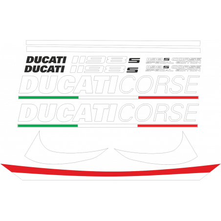 Kit de pegatinas para Ducati 1198 2007-- moto roja o blanca ducati decals set