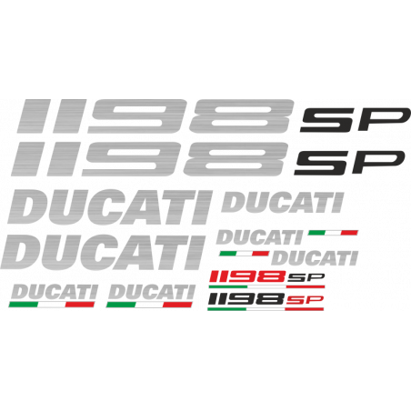 Kit de pegatinas para Ducati 1198SP - moto roja o negra ducati decals set