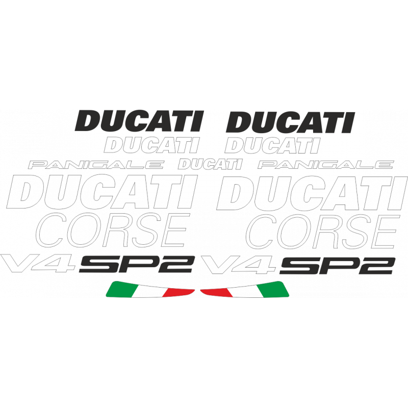 Kit de pegatinas para Ducati   Panigale V4sp2 2022   - moto negra ducati decals set