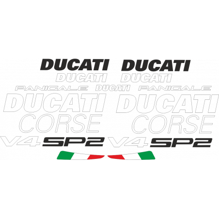 Kit de pegatinas para Ducati   Panigale V4sp2 2022   - moto negra ducati decals set