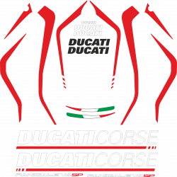 Kit de pegatinas para Ducati   Panigale V4sp 2021   - moto negra ducati decals set
