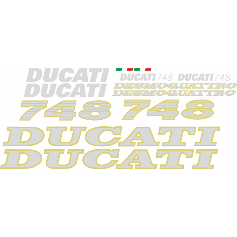 Kit de pegatinas para Ducati   748 Desmoquattro 1995-1998   - moto amarilla o roja ducati decals set